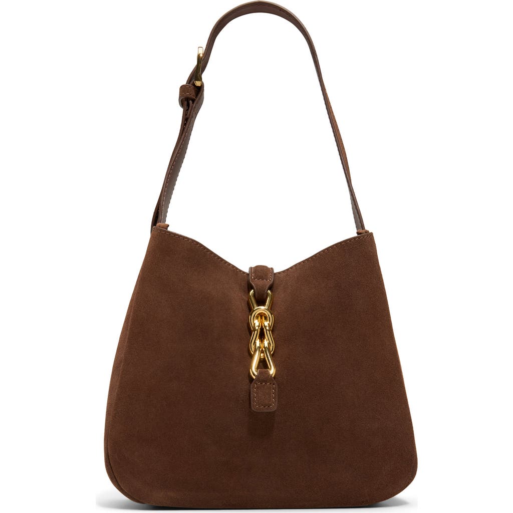Aldo Soffiettaluxe Suede Shoulder Bag In Brown