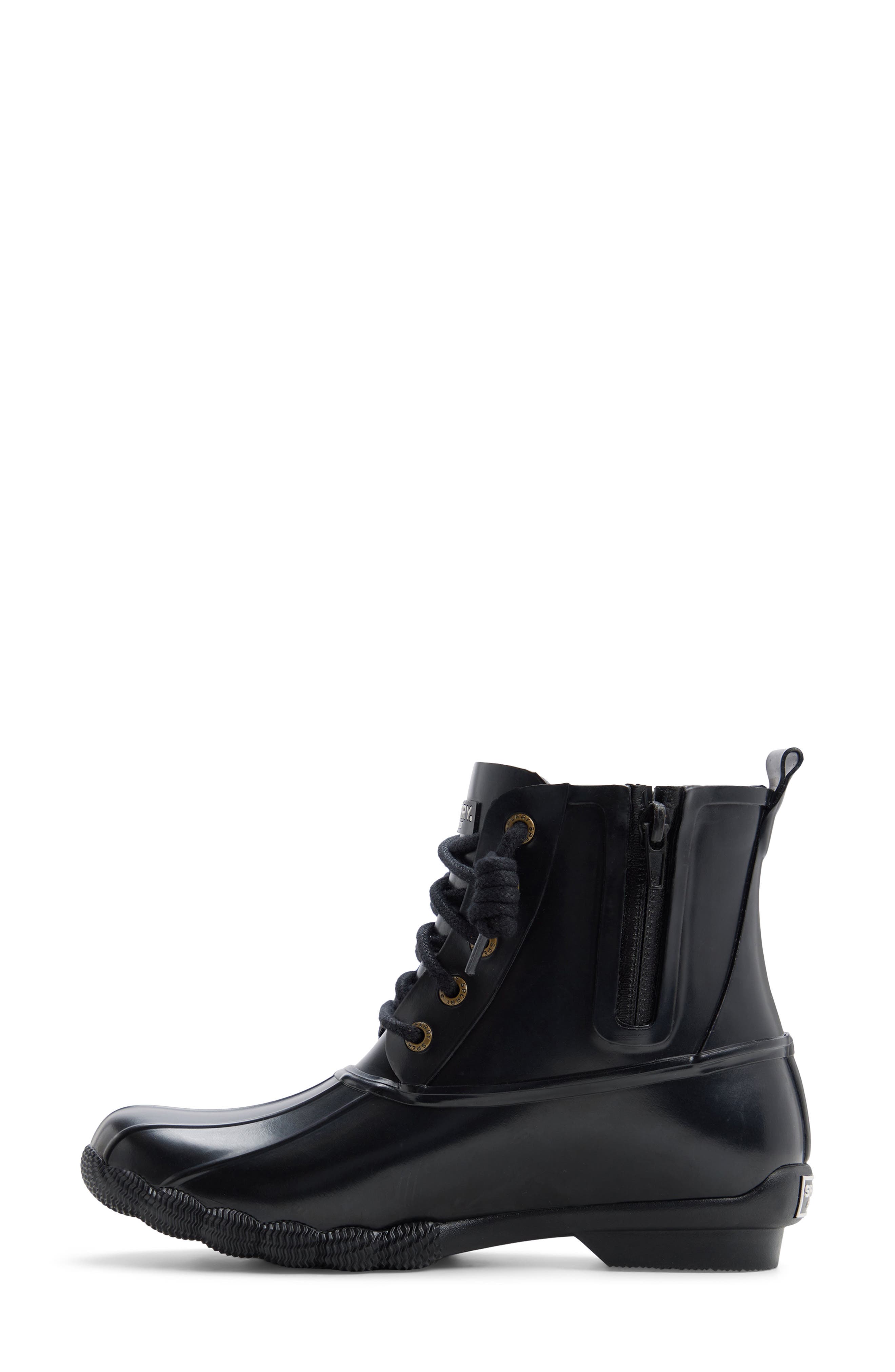 Saltwater Waterproof Rain Boot, Alternate, color, BLACK
