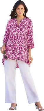 Jessica London Hi Low Linen Tunic