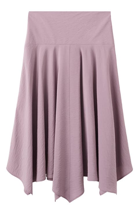 Handkerchief Hem Midi Skirt