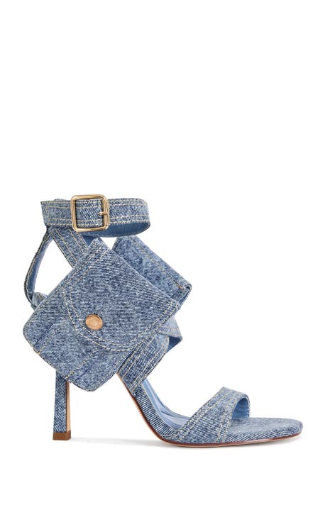KERSHAW-DENIM POCKET STILETTO SANDAL - DENIM / 7.5 / STILETTO