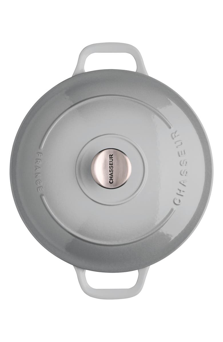 CHASSEUR French Enameled Cast Iron Round Dutch Oven - 4.2-quart - Celestial Grey, Alternate, color,