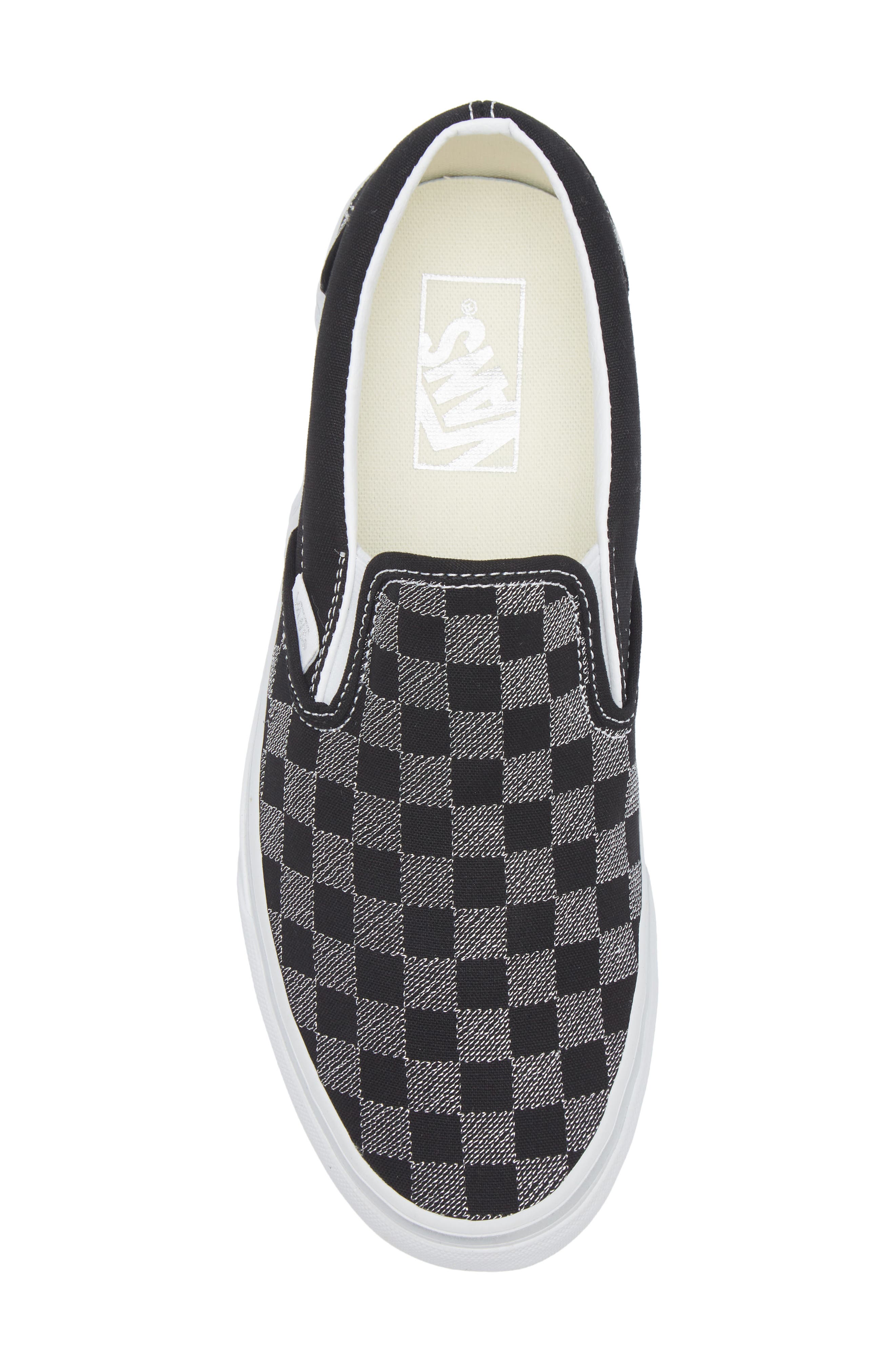 Vans Classic Slip-On Platform Sneaker, Alternate, color, Metallic Checkrbrd Black