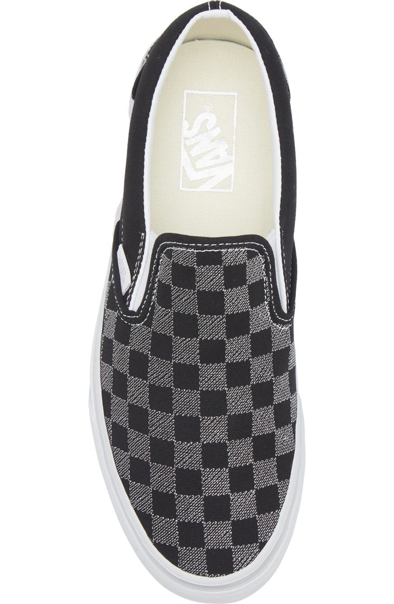 Vans Classic Slip-On Platform Sneaker, Alternate, color, Metallic Checkrbrd Black