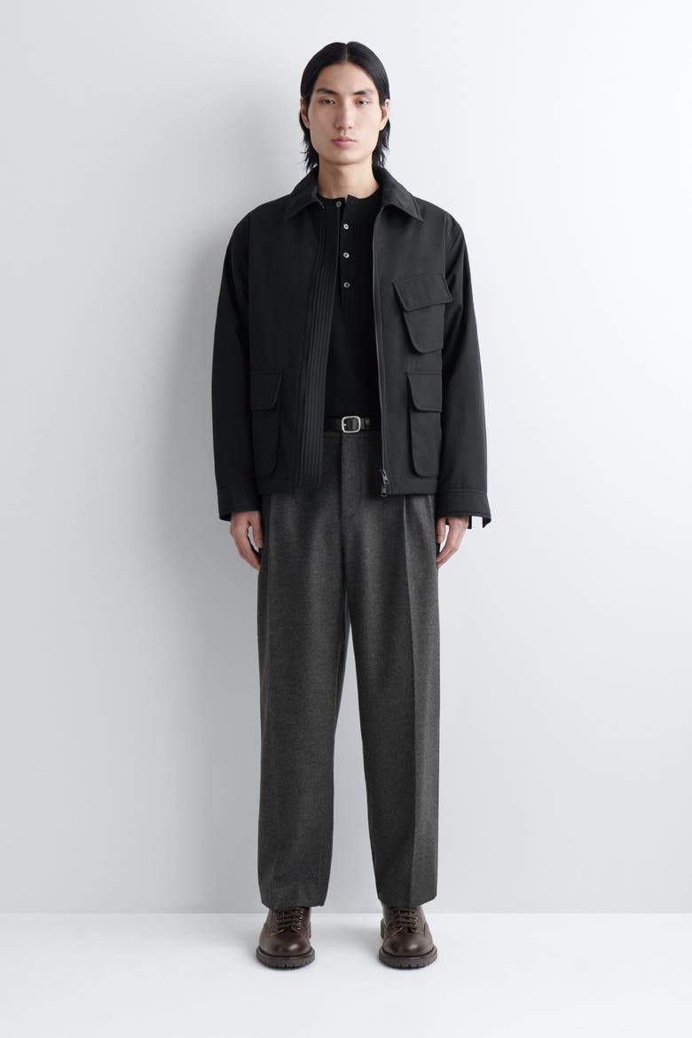 Padded Nylon Utility Jacket, Main, color, BLACK