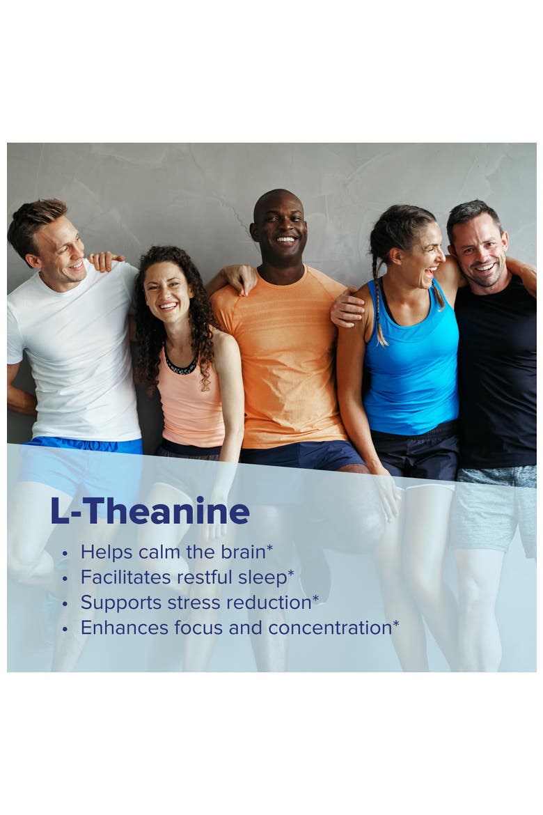 L-Theanine Instant Dissolve Tablets Brain Support Supplement, Alternate, color, White