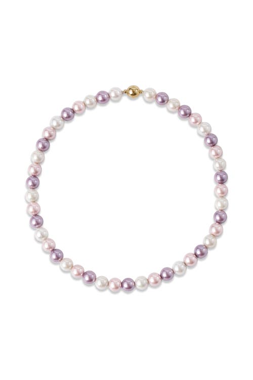 Classicharms Lydia Purple Shell Pearl Strand Choker Necklace In Purple