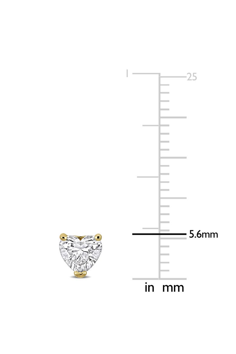 Lab-Grown Diamond Heart Stud Earrings 14k, Alternate, color, Yellow Gold