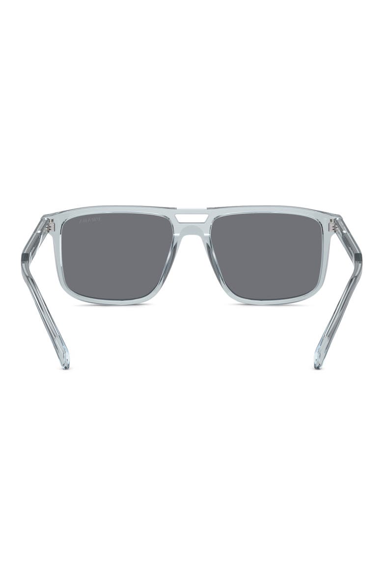 58mm Rectangular Sunglasses, Alternate, color, SILVER