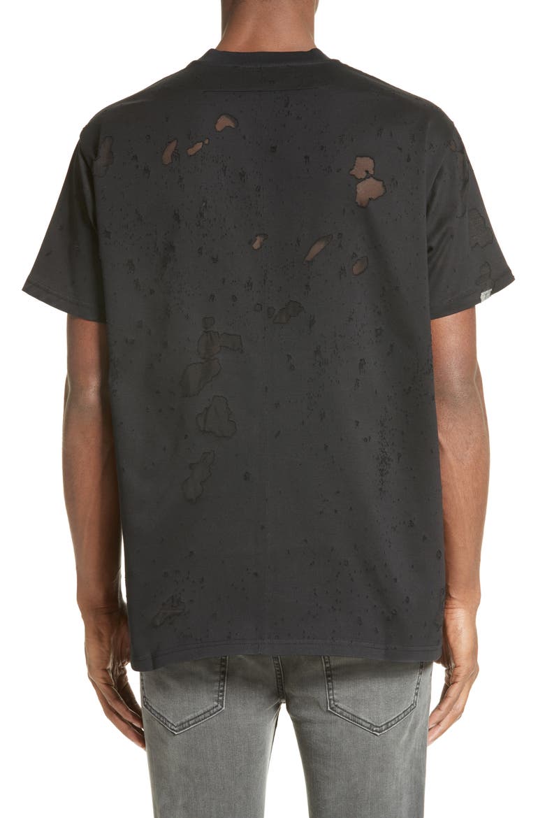 Destroyed Logo T-Shirt, Alternate, color, BLACK
