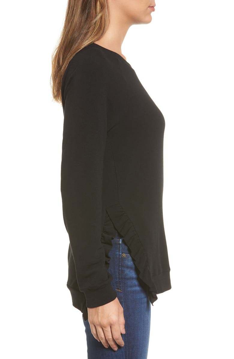 Pleione Ruffle Trim Sweatshirt, Alternate, color, 