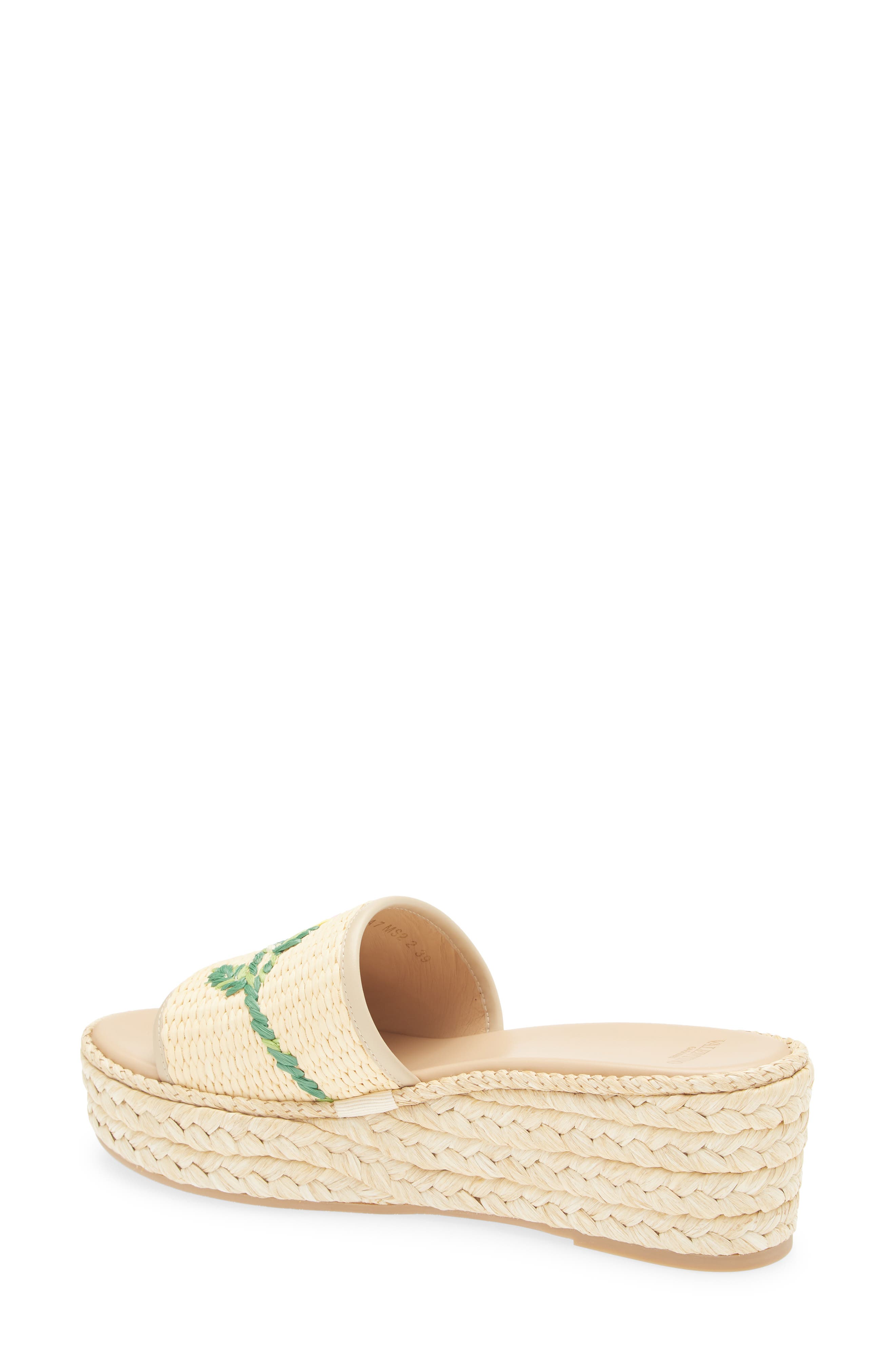 Valentino Garavani Bribi Platform Espadrille Slide, Alternate, color, Natural