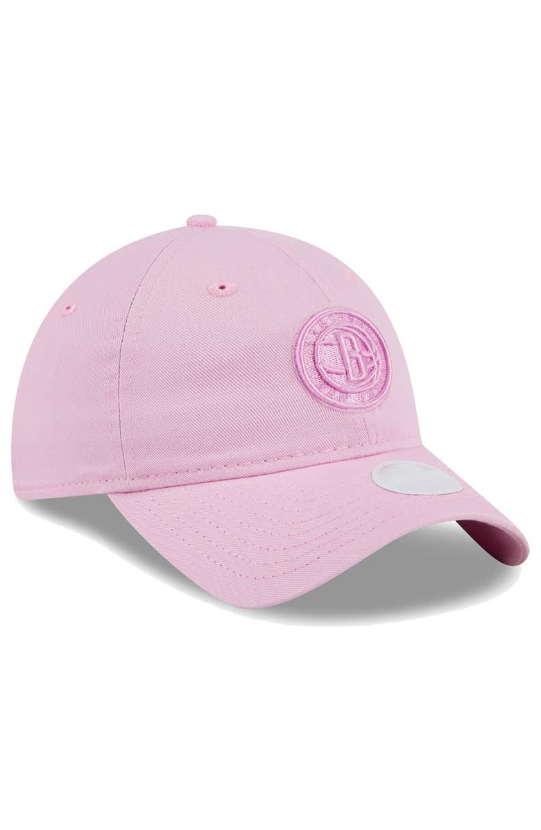 New Era Women's New Era Pink Brooklyn Nets Colorpack Tonal 9TWENTY Adjustable Hat, Alternate, color,