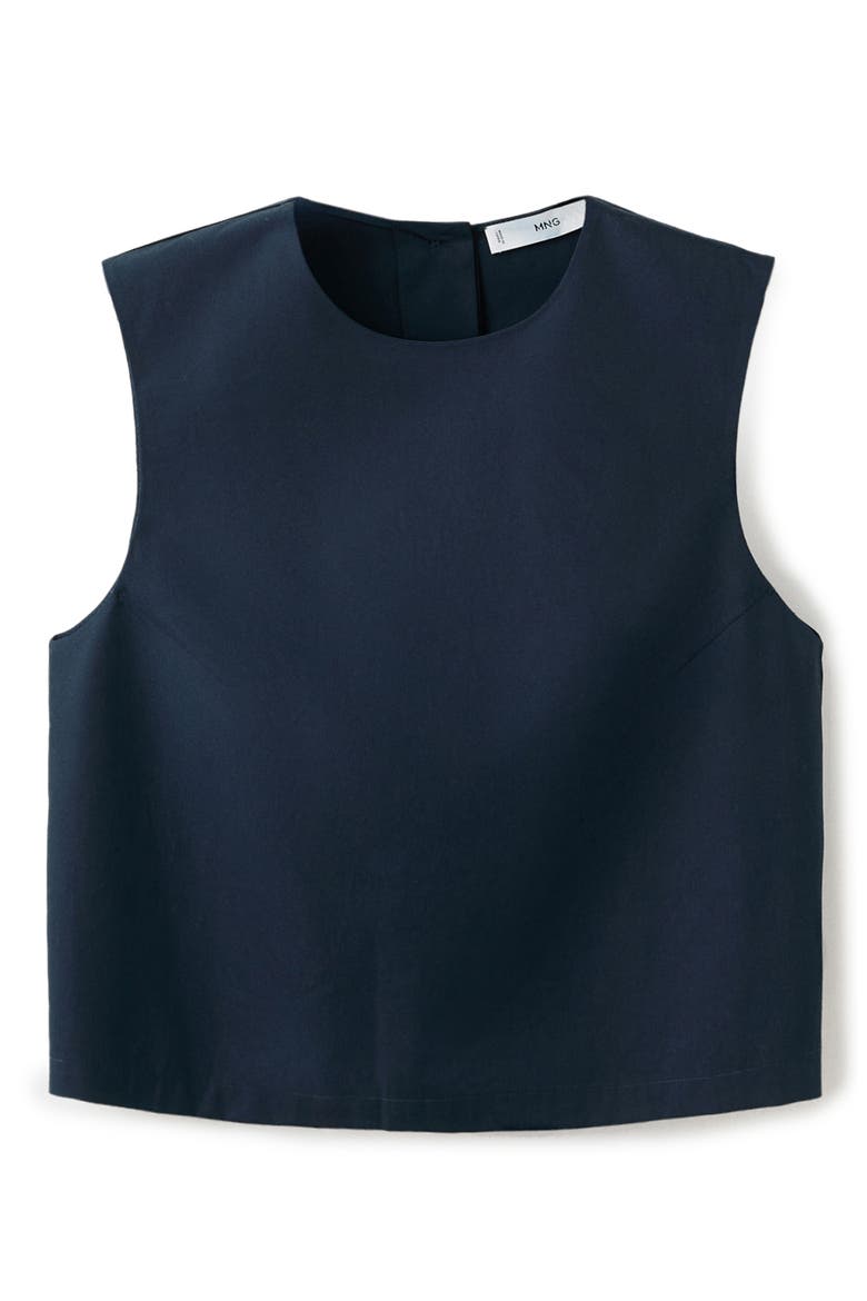 Back Button Crop Top, Alternate, color, NAVY