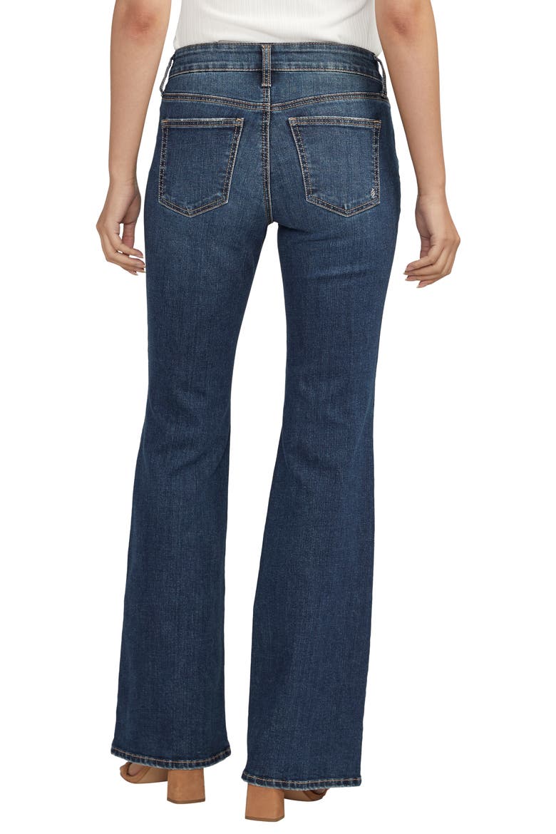 Suki Curvy Exposed Button Mid Rise Flare Jeans, Alternate, color, INDIGO