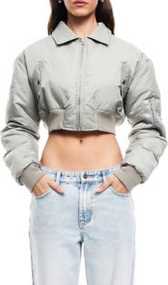 LIONESS Essential Crop Bomber Jacket