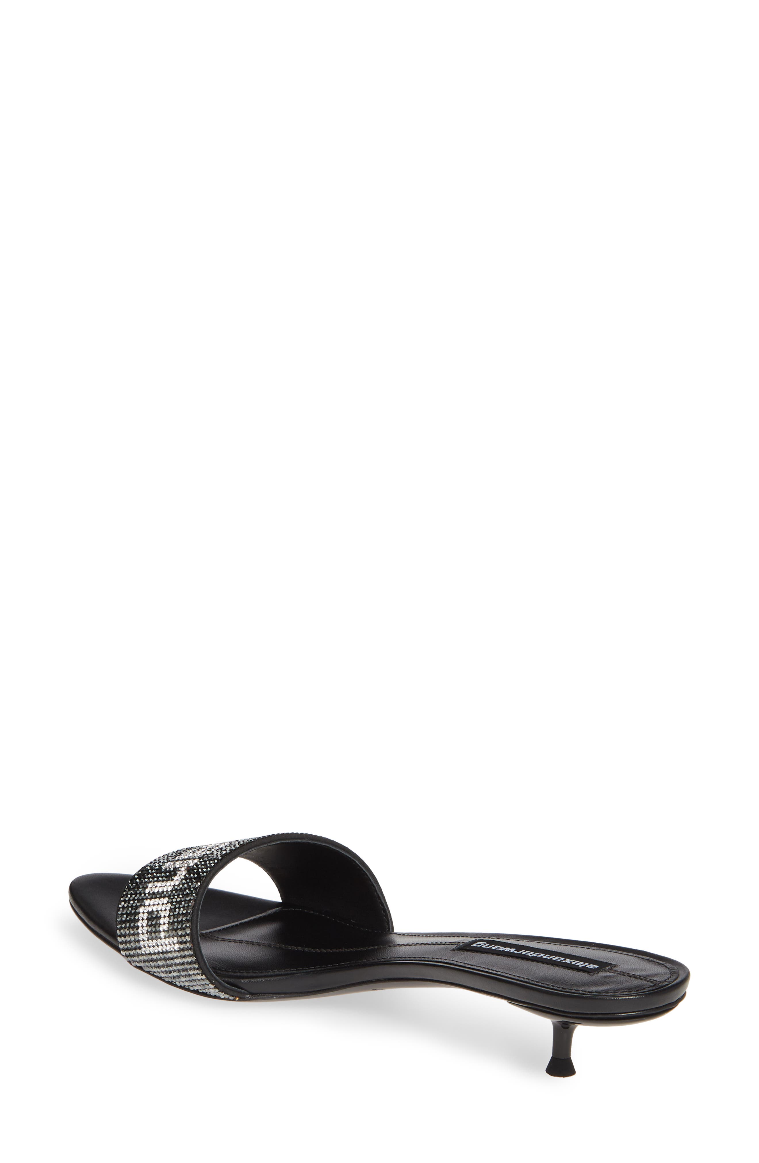 Alexander Wang Jo Crystal Logo Slide Sandals, Alternate, color, 