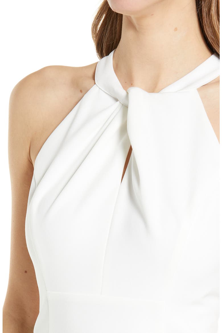 Twist Neck Sheath Dress, Alternate, color, IVORY