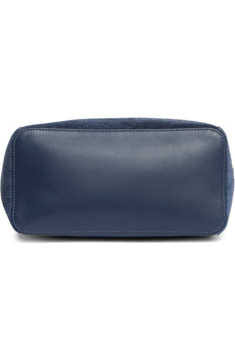 Longchamp Mademoiselle Leather Bucket Bag, Alternate, color, Pilot Blue