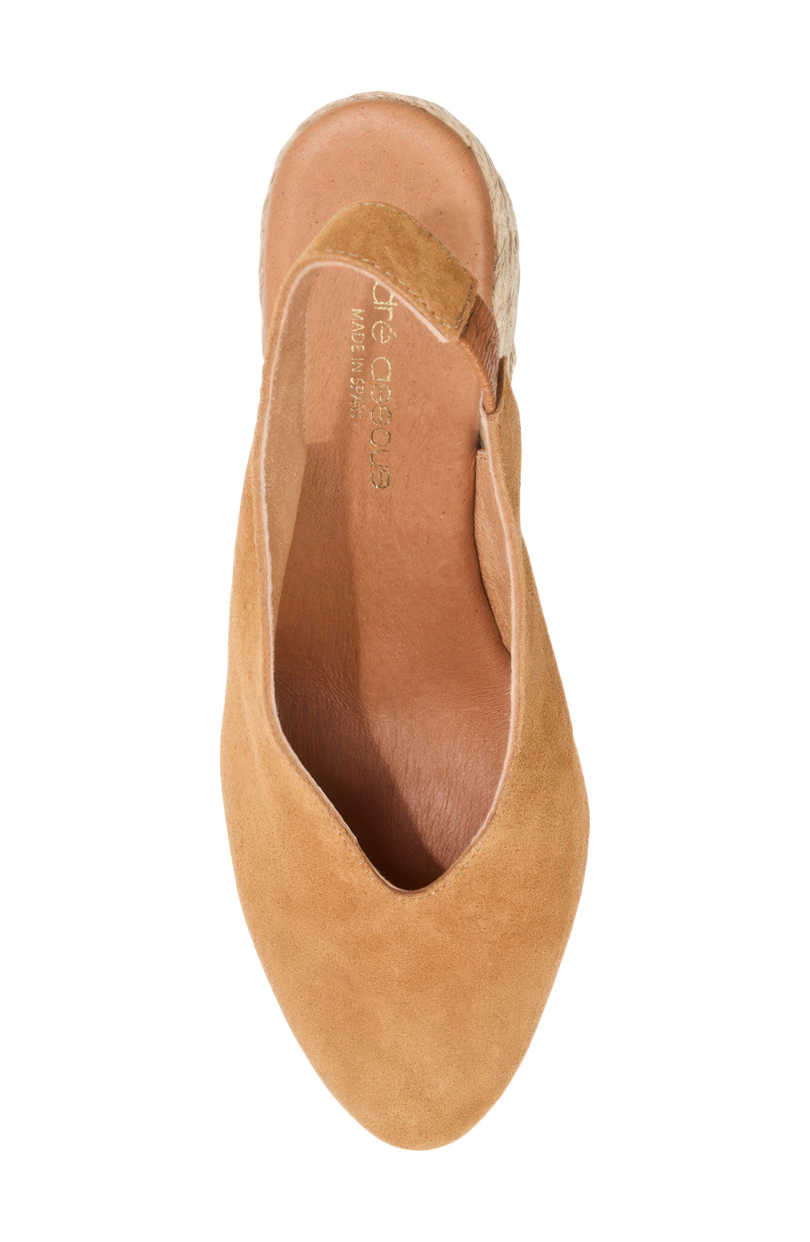 André Assous Pamala Espadrille Slingback Platform Wedge Pump, Alternate, color, Cuero Suede