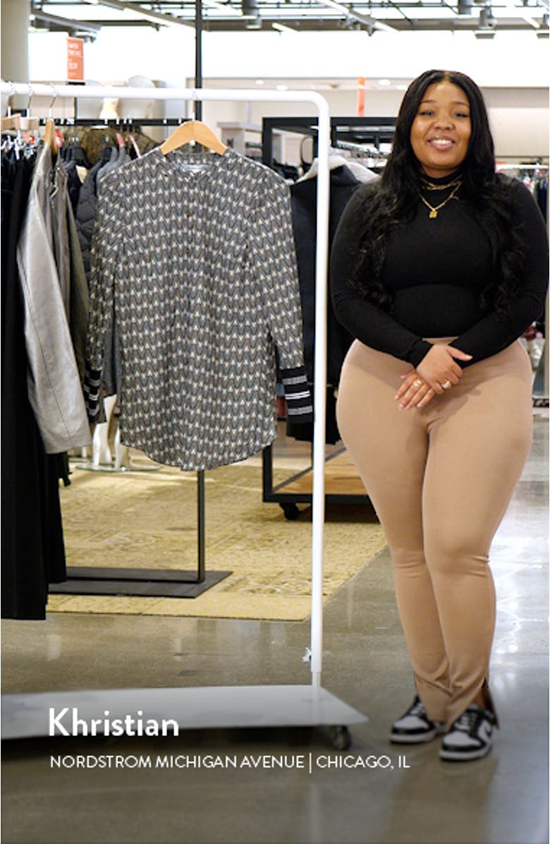 Acacia Chevron Print Stretch Silk Tunic, sales video thumbnail