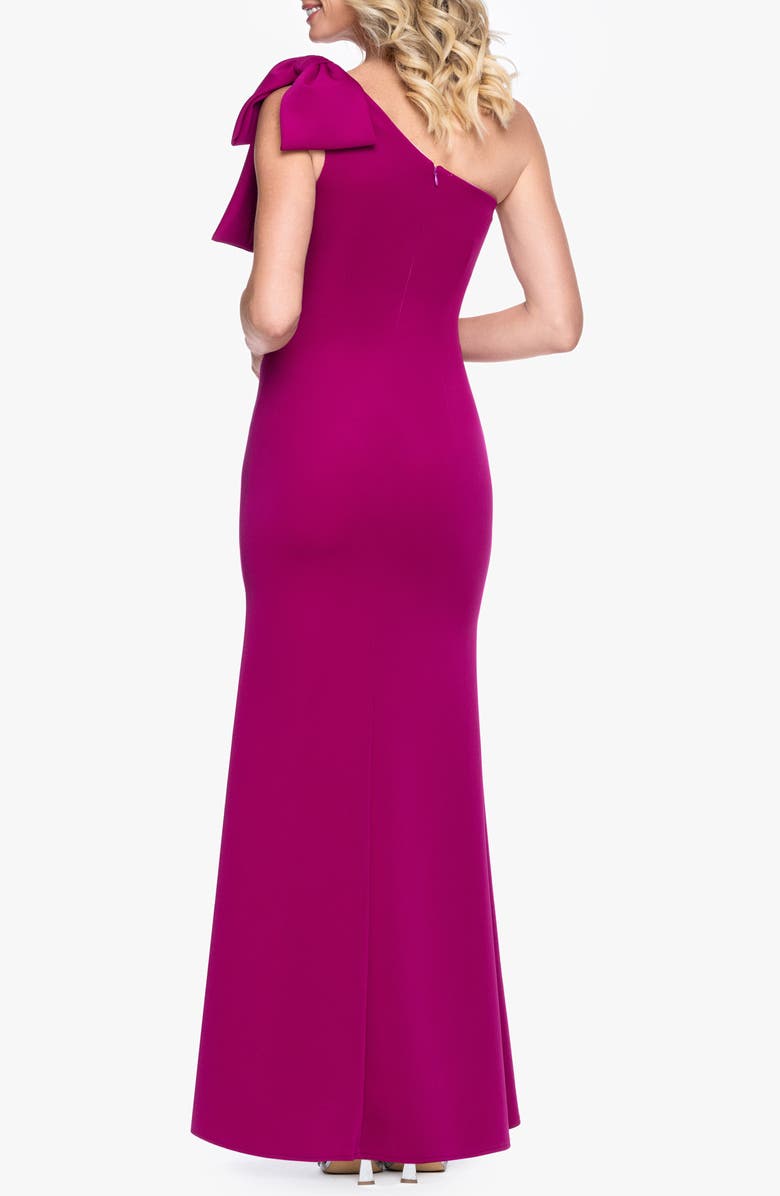 Betsy & Adam One-Shoulder Scuba Crepe Gown, Alternate, color,
