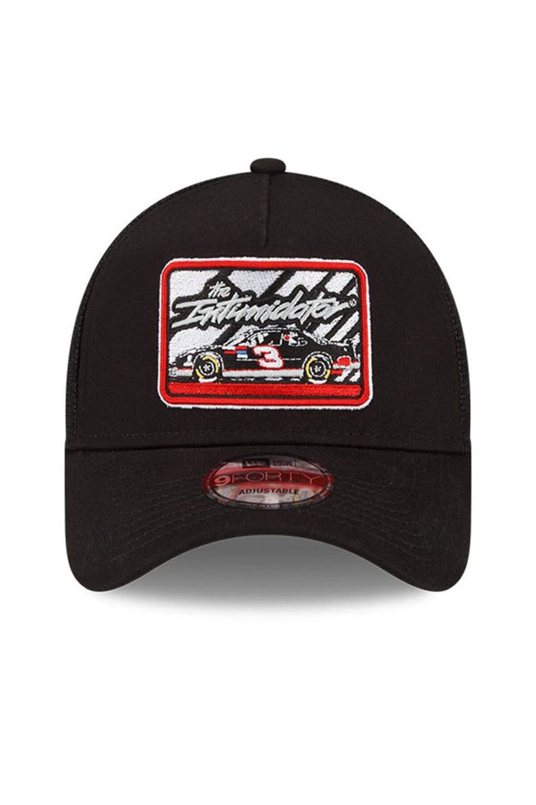 Men's New Era Black Dale Earnhardt Legends Intimidator 9FORTY A-Frame Trucker Snapback Adjustable Hat, Alternate, color, Black