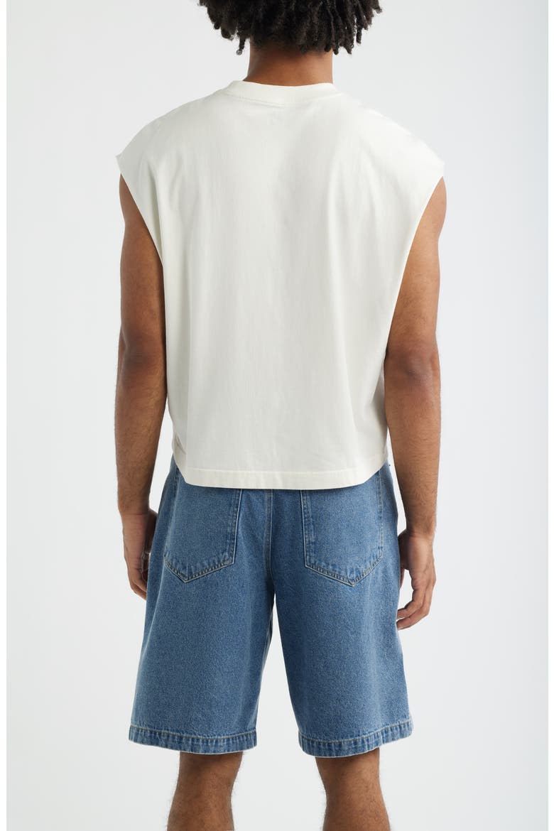 Boxy Crop Cutoff Cotton Tank, Alternate, color, IVORY EGRET