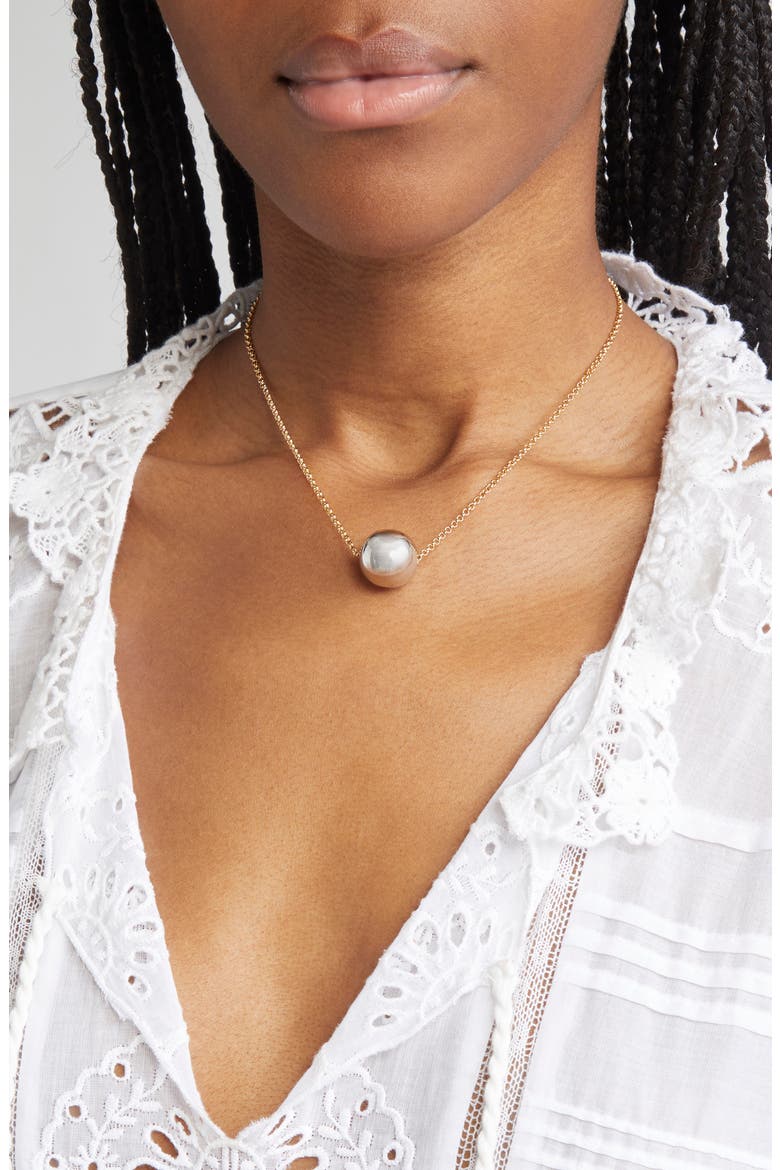 Orb Pendant Necklace, Alternate, color, DORE/ SILVER