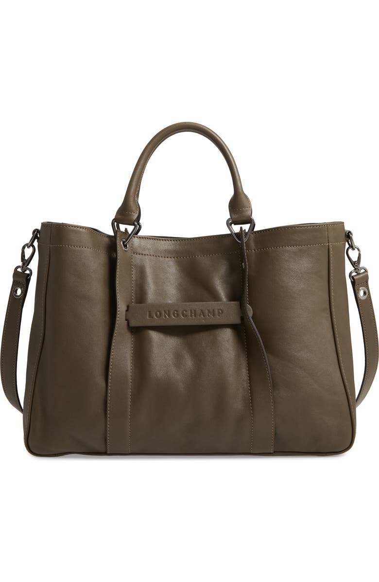 Longchamp '3D - Medium' Leather Tote, Main, color,