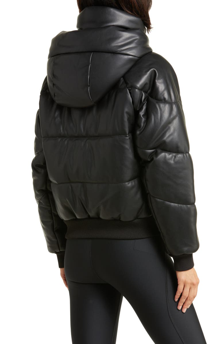 Alo Boss Faux Leather Puffer Coat, Alternate, color, 