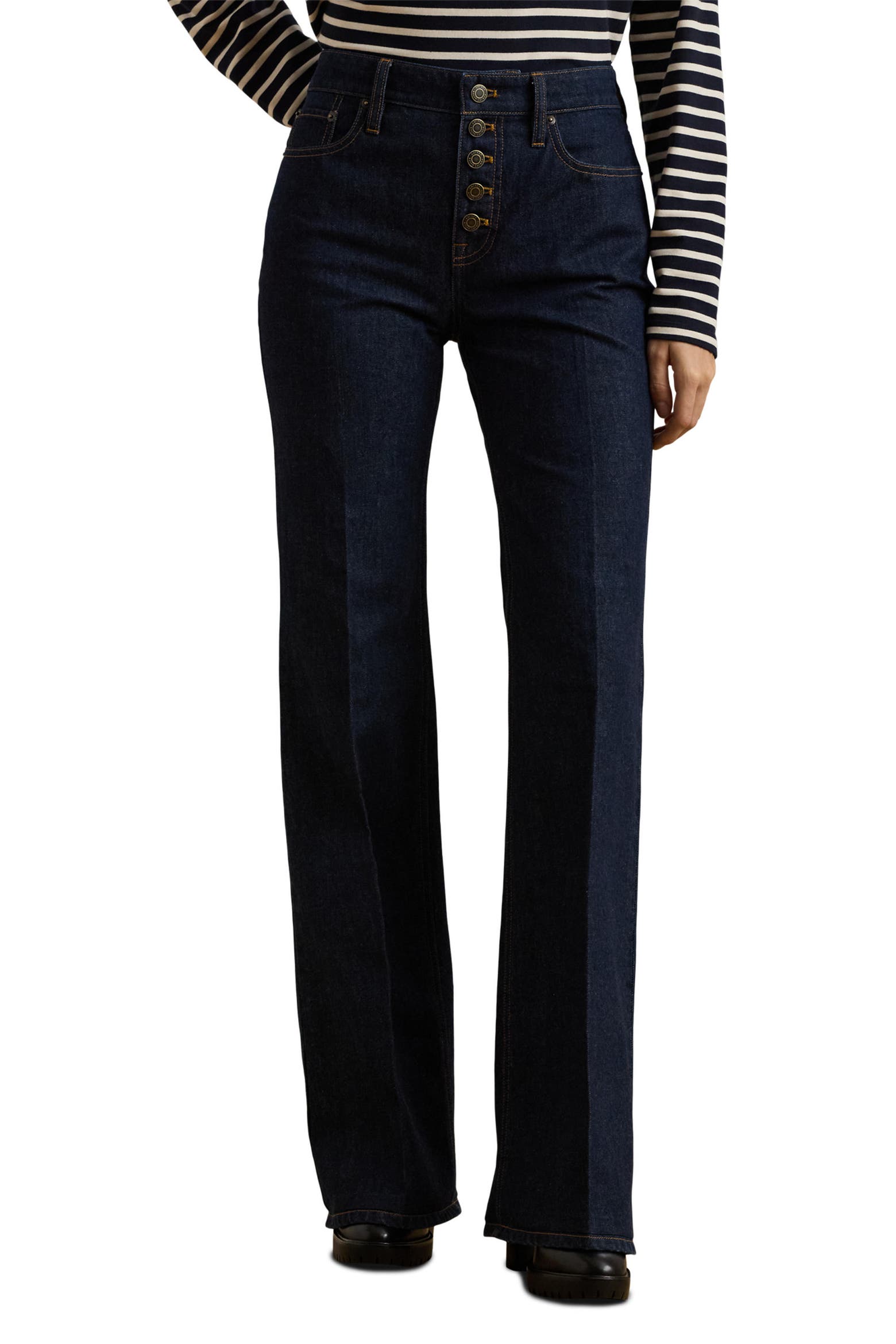Lauren Ralph Lauren High Waist Exposed Button Flare Leg Jeans Women lauren-ralph-lauren-high-waist-exposed-button-flare-leg-jeans-women