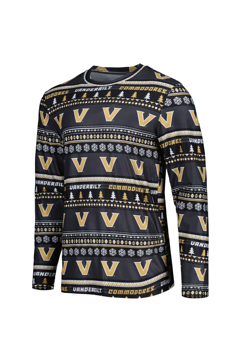 Men's Concepts Sport Black Vanderbilt Commodores Swivel Long Sleeve T-Shirt & Pants Sleep Set, Alternate, color, Black