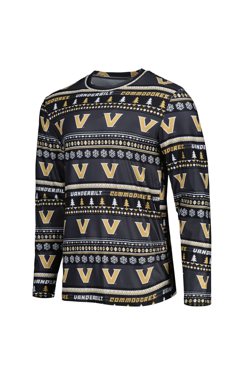 CONCEPTS SPORT Men's Concepts Sport Black Vanderbilt Commodores Swivel Long Sleeve T-Shirt & Pants Sleep Set, Alternate, color, Black