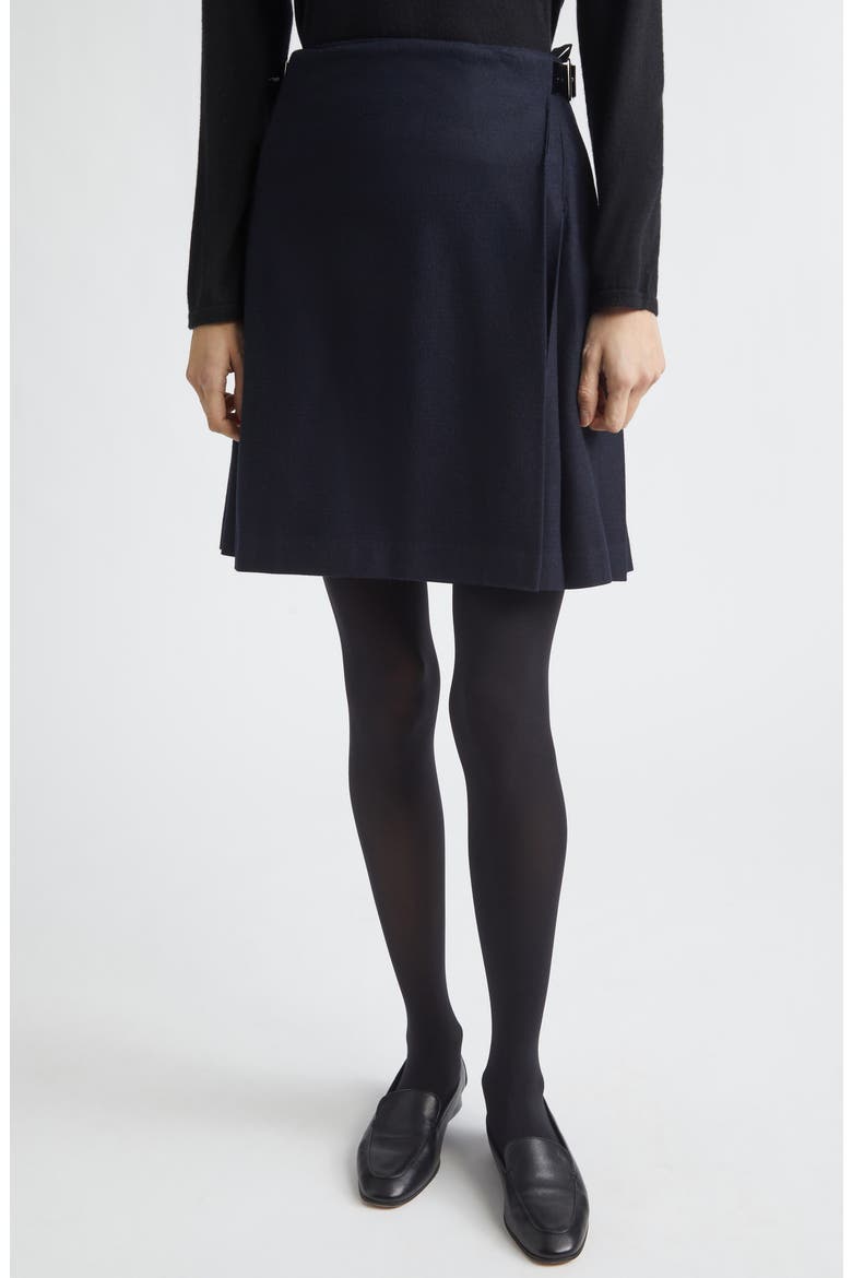 x Le Kilt Glen Plaid Wool & Cashmere Kilt, Main, color, NAVY SHADOW CHECK