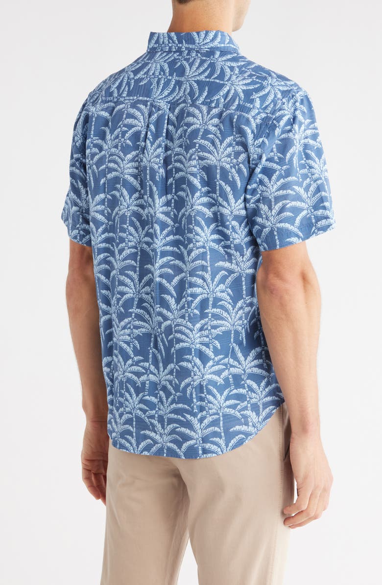Tommy Bahama Palm Bliss Short Sleeve Cotton Button-Up Shirt, Alternate, color, Regal Blue