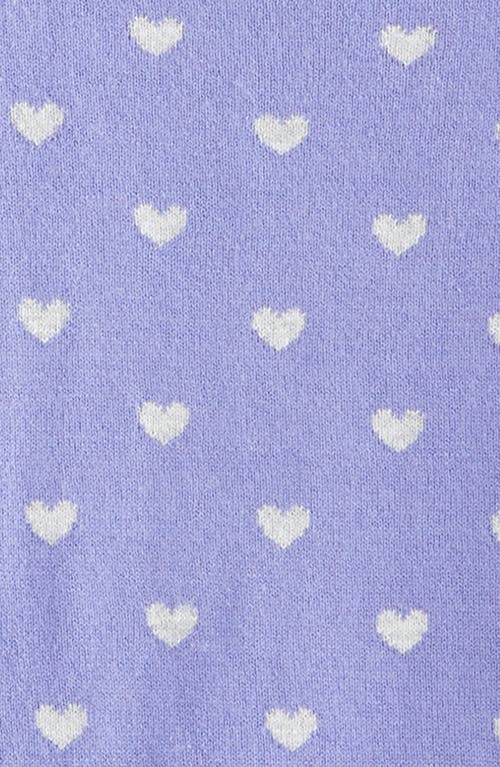 Nordstrom Kids' Heart Jacquard Cotton Cardigan In Purple
