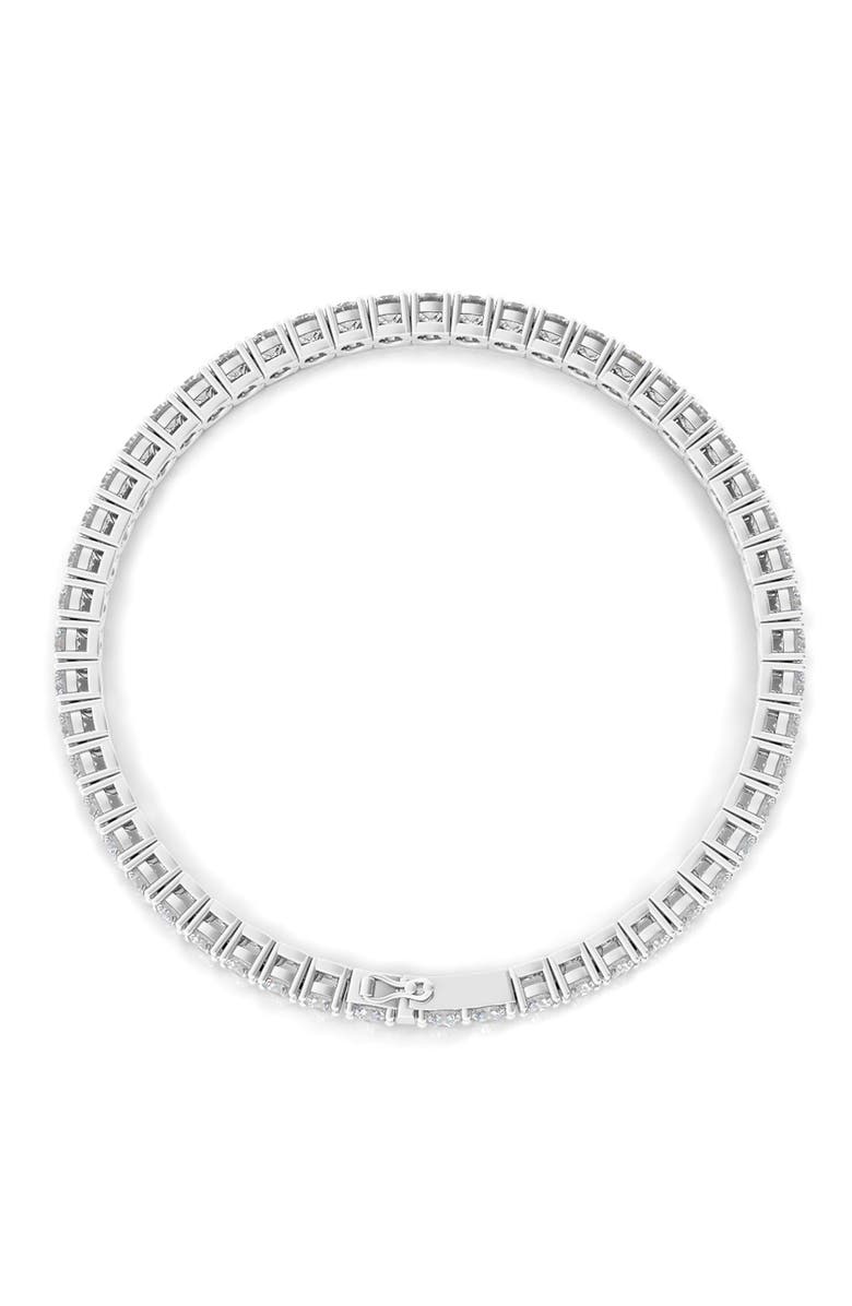 HauteCarat Round Cut Lab Grown Diamond Tennis Bracelet, Alternate, color, White Gold