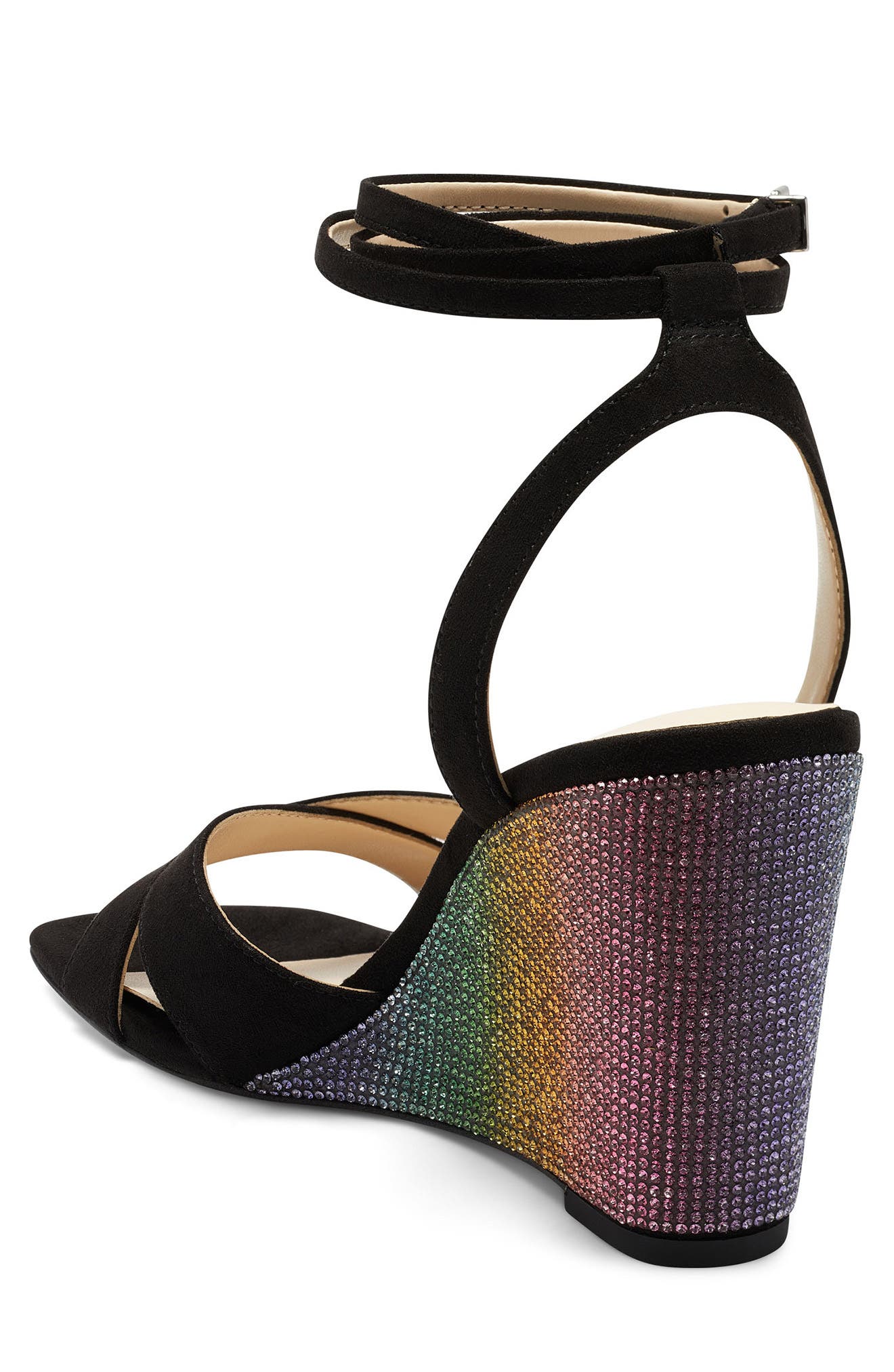 Arlisa Wedge Sandal, Alternate, color, BLACK