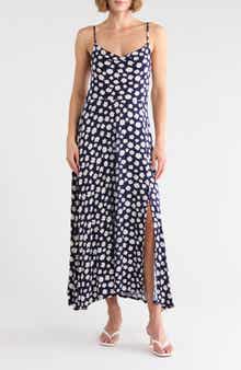 Loveappella Floral Cowl Neck Midi Slipdress