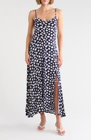 Loveappella Floral Cowl Neck Midi Slipdress