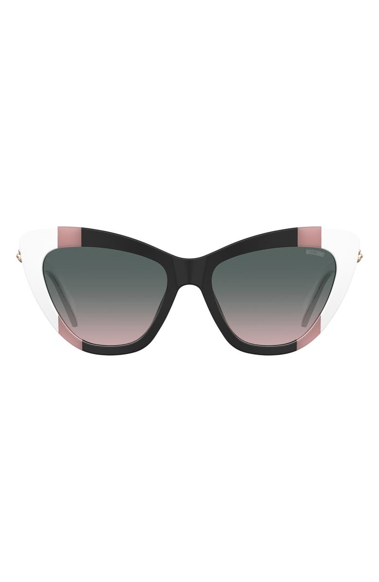Moschino 54mm Gradient Cat Eye Sunglasses, Main, color, Black/Pink/White