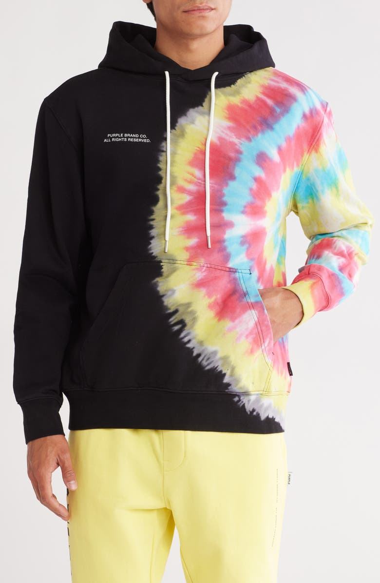 PURPLE BRAND Tie Dye French Terry Hoodie, Main, color, 