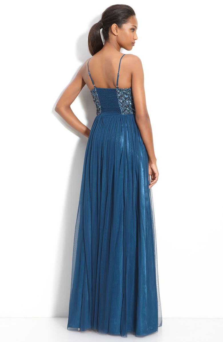 Adrianna Papell Jeweled Tulle Gown, Alternate, color,