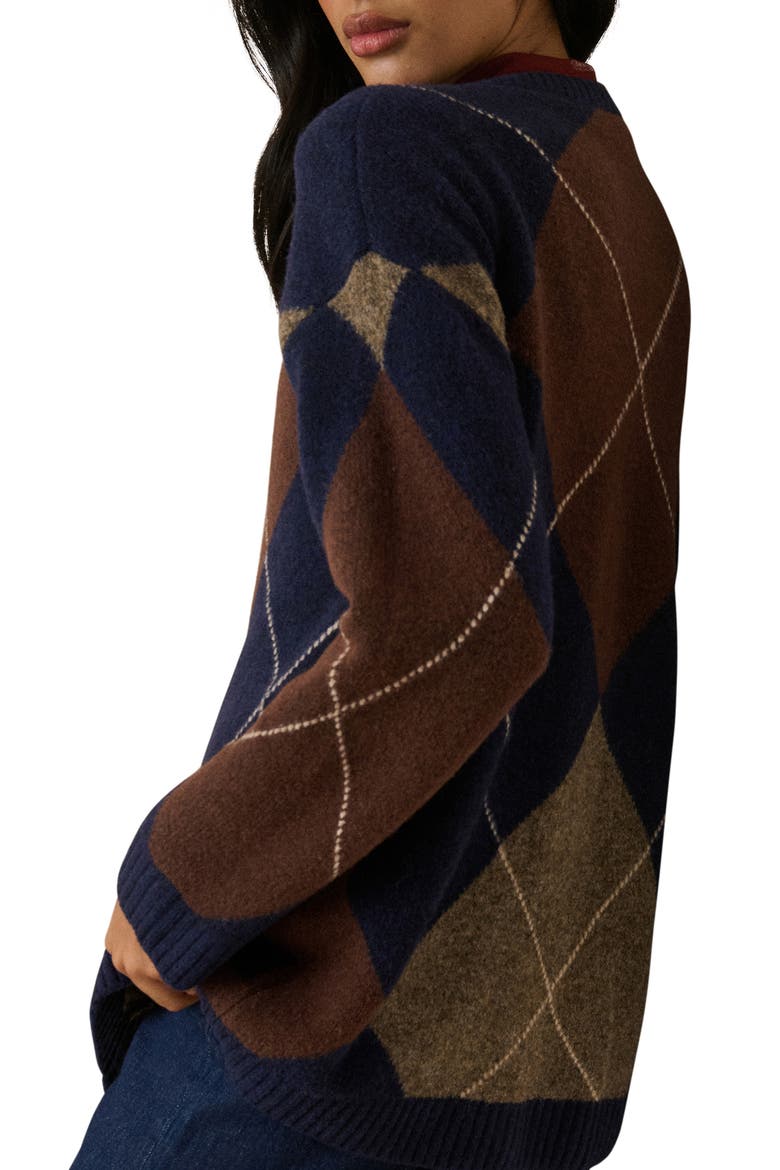 Argyle Cardigan, Alternate, color, MULTI