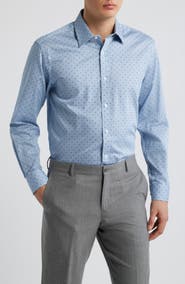 DANIEL HECHTER Modern Fit Neat Check Cotton Dress Shirt