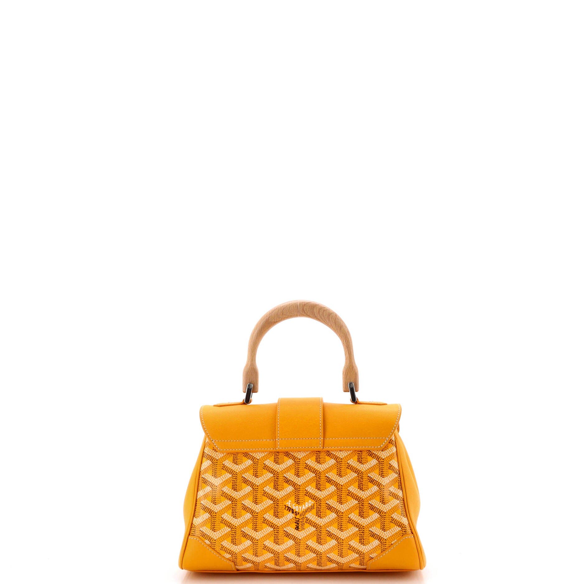 Pre-Owned Goyard Saigon Top Handle Bag Coated Canvas with Leather Mini, Alternate, color, Orange