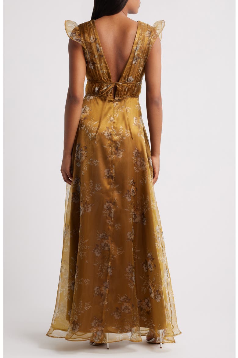 Eliza Organza Gown, Alternate, color, BROWN FLORAL