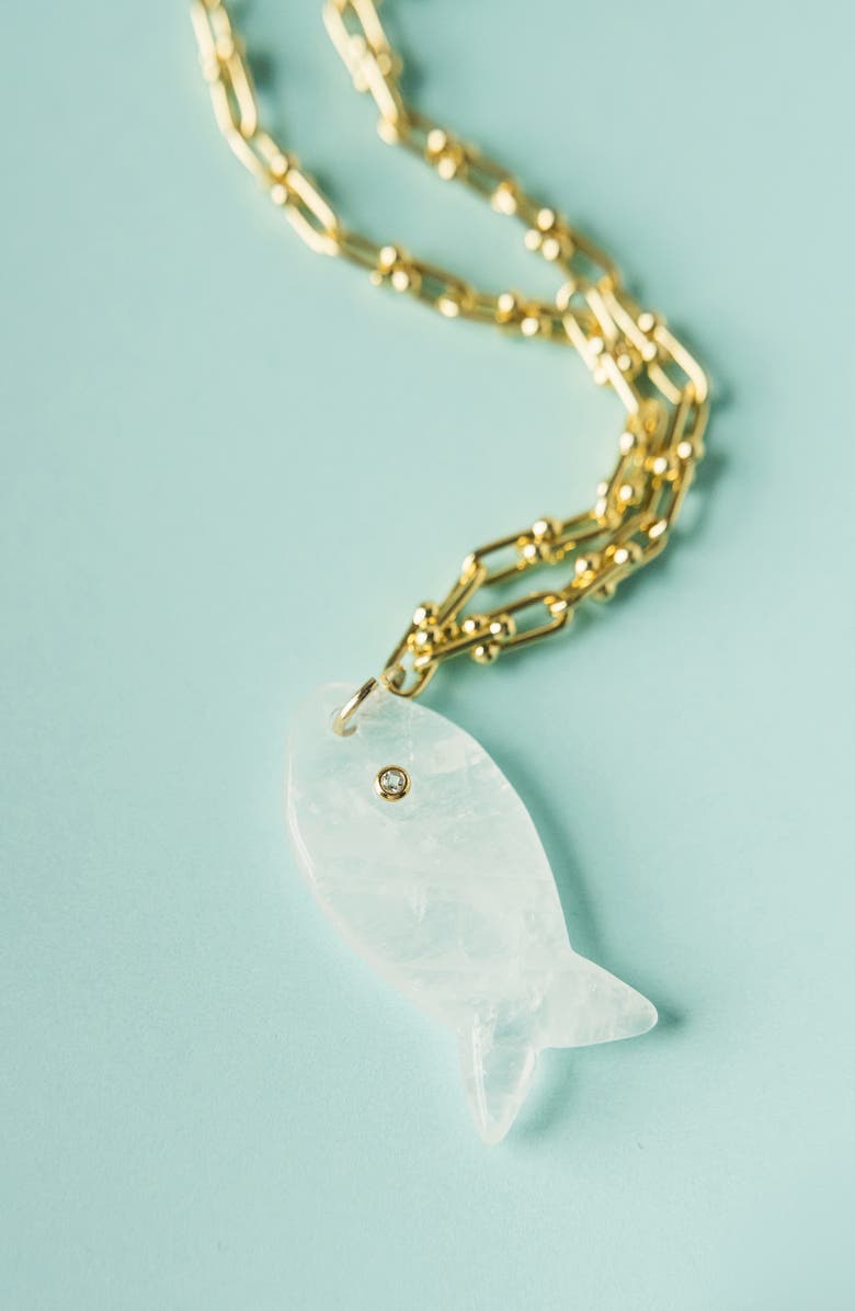MacRae & Co. Quartz Fish Pendant Necklace, Alternate, color, 