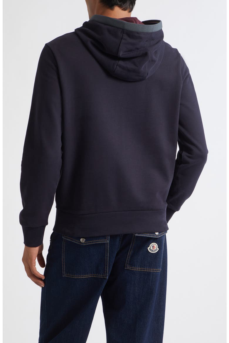 Logo Patch Brushed Cotton Hoodie, Alternate, color, NAVY BLUE